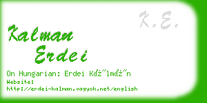 kalman erdei business card